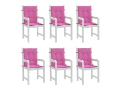 Cojines para silla con respaldo bajo 6 unidades tela rosa
