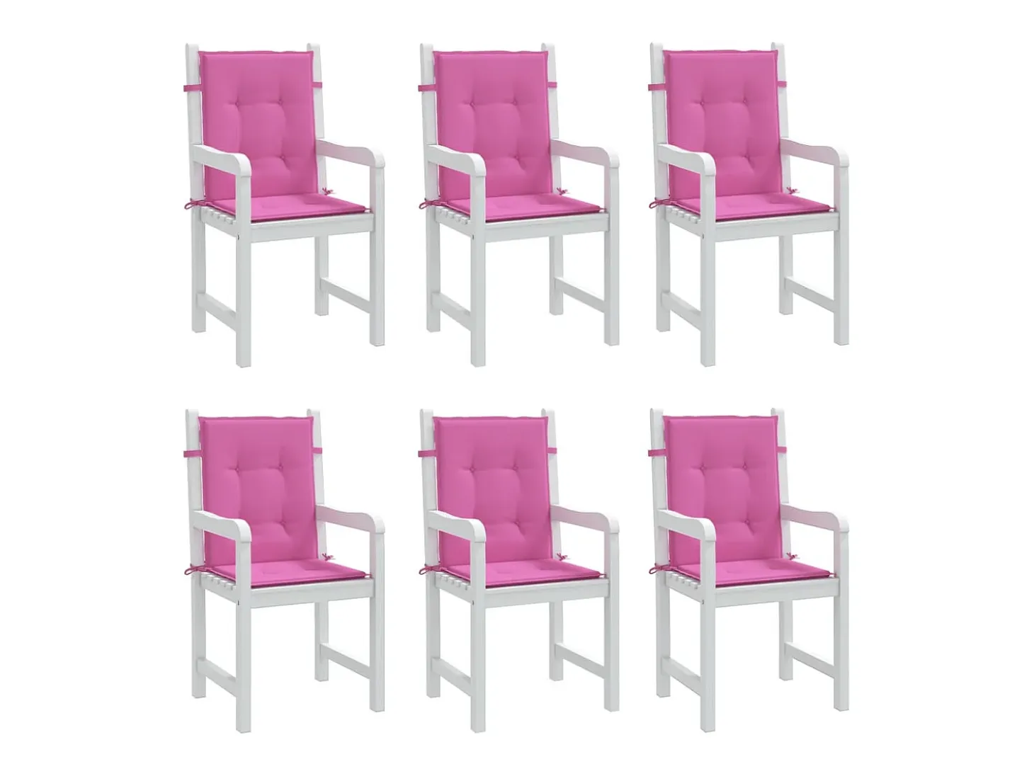 Cojines para silla con respaldo bajo 6 unidades tela rosa