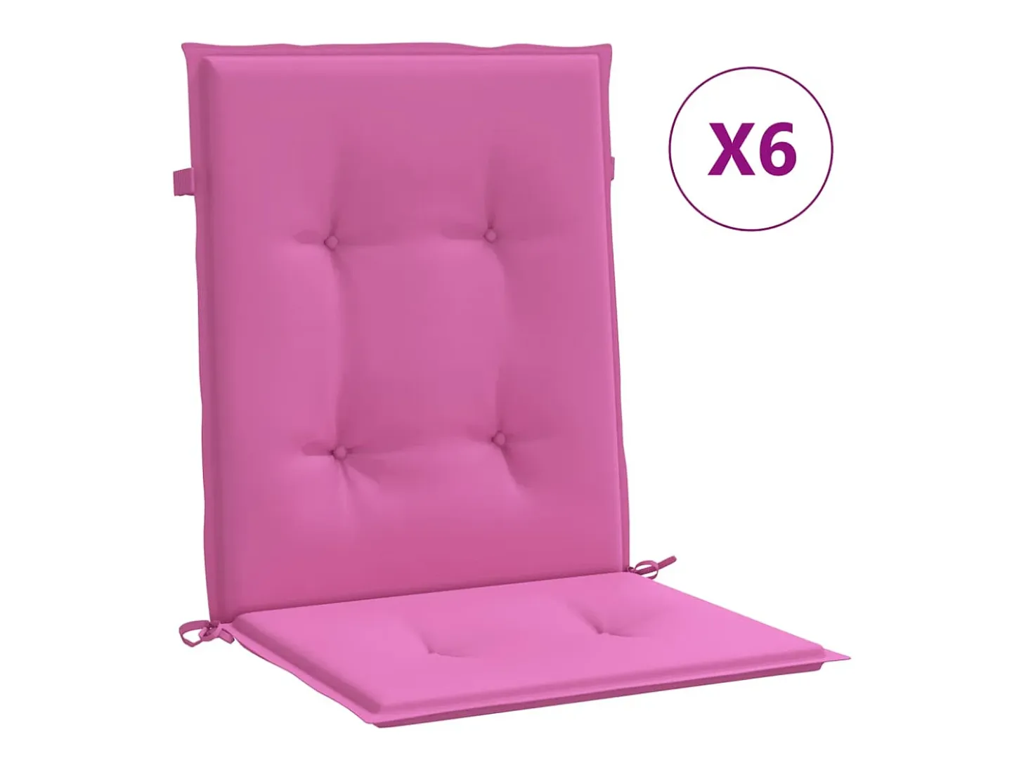 Cojines para silla con respaldo bajo 6 unidades tela rosa
