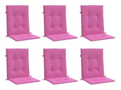 Cojines para silla con respaldo bajo 6 unidades tela rosa