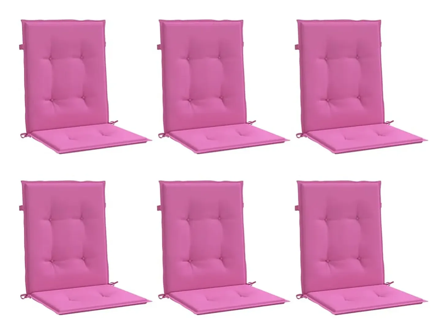 Cojines para silla con respaldo bajo 6 unidades tela rosa