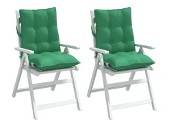 Cojines para silla con respaldo bajo 2 unidades tela Oxford verde
