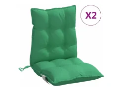 Cojines para silla con respaldo bajo 2 unidades tela Oxford verde
