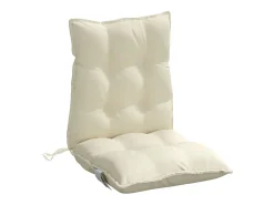 Cojines para silla con respaldo bajo 4 unidades tela Oxford crema