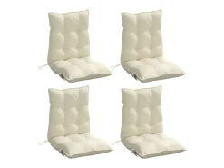 Cojines para silla con respaldo bajo 4 unidades tela Oxford crema