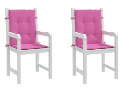 Cojines para silla con respaldo bajo 2 unidades tela rosa
