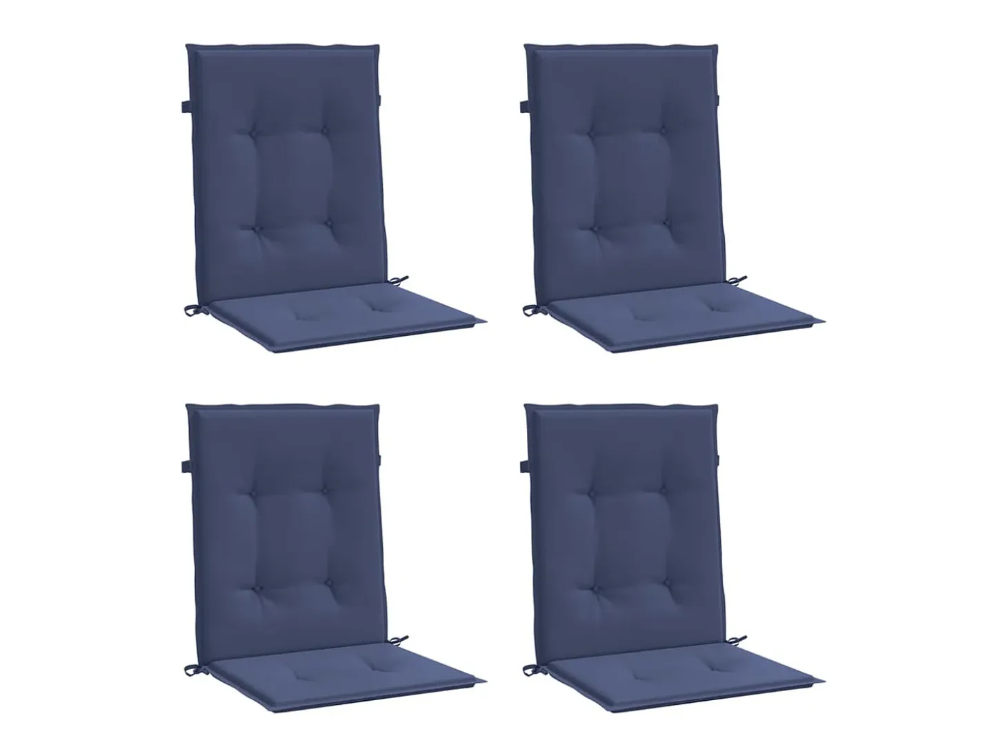 Cojines para silla con respaldo bajo 4 unidades tela azul marino