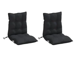 Cojines para silla con respaldo bajo 2 unidades tela Oxford negro