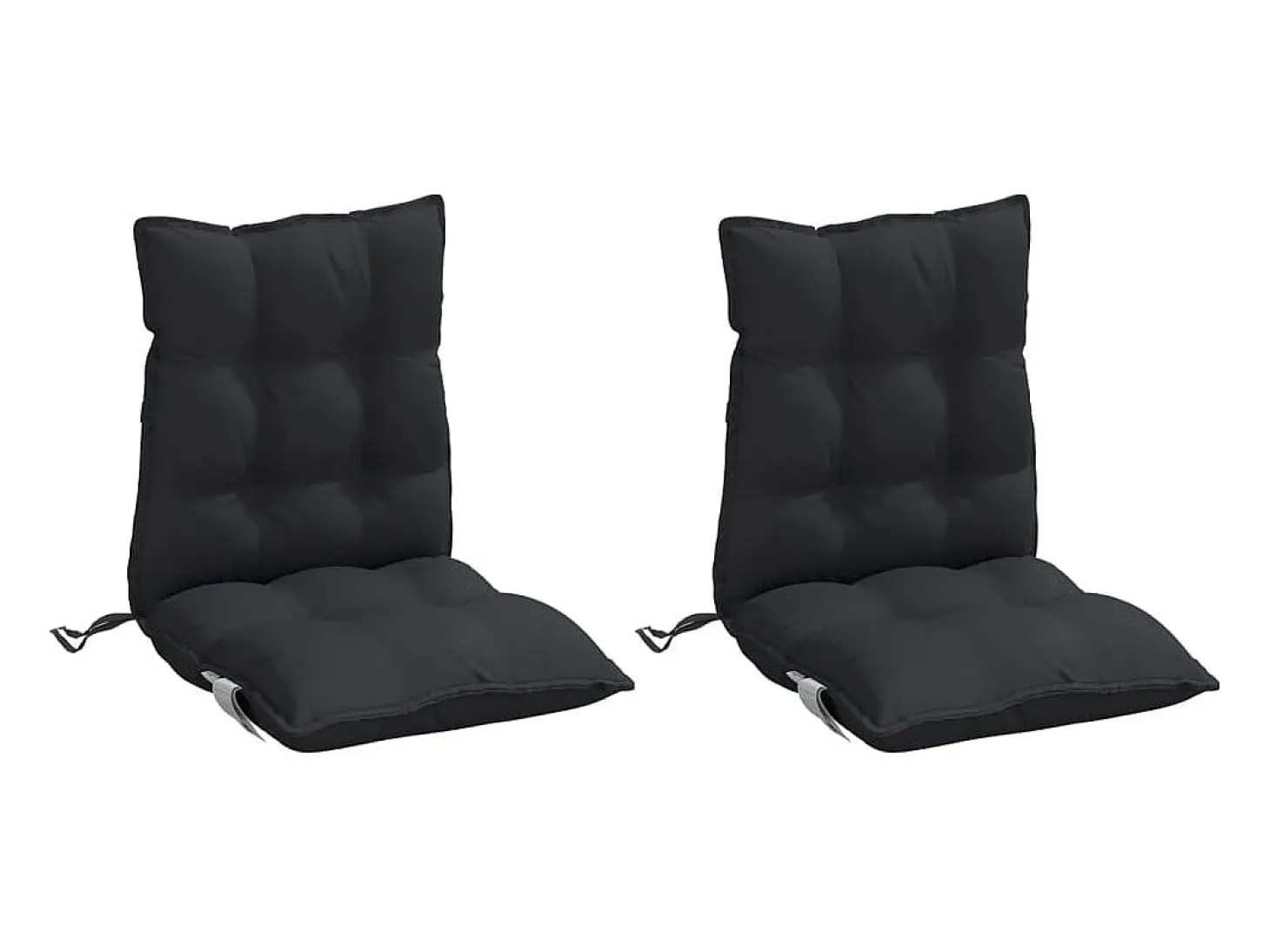 Cojines para silla con respaldo bajo 2 unidades tela Oxford negro