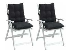 Cojines para silla con respaldo bajo 2 unidades tela Oxford negro