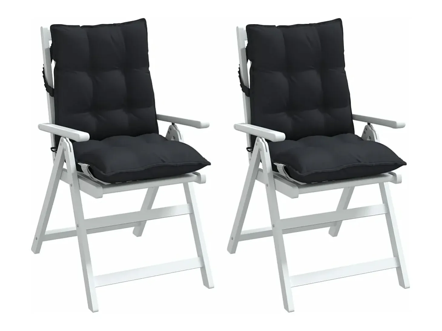 Cojines para silla con respaldo bajo 2 unidades tela Oxford negro