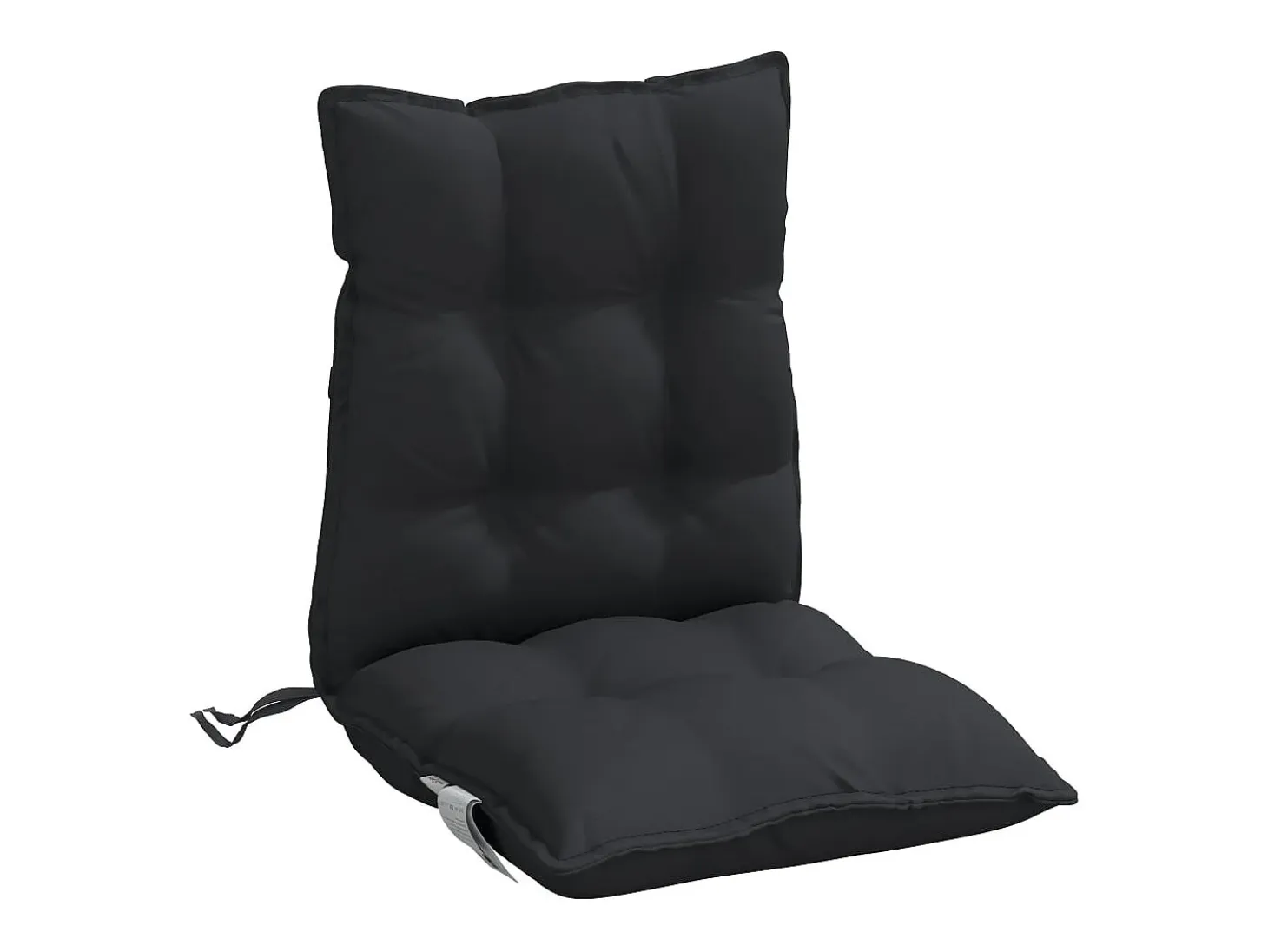 Cojines para silla con respaldo bajo 2 unidades tela Oxford negro