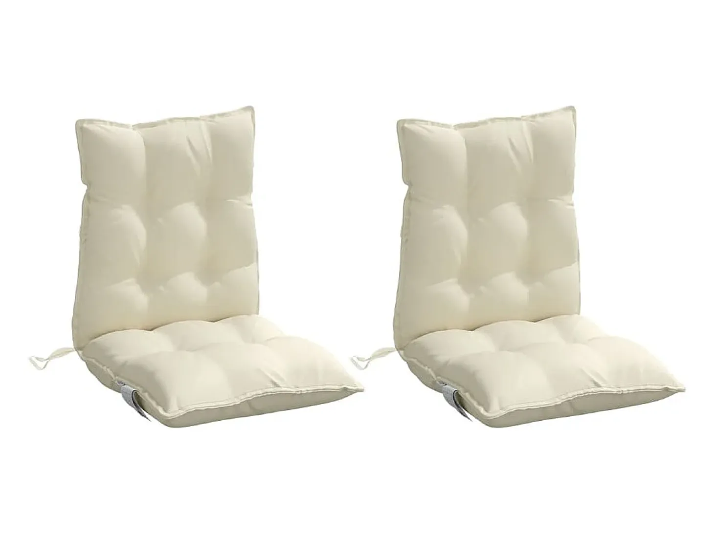 Cojines para silla con respaldo bajo 2 unidades tela Oxford crema