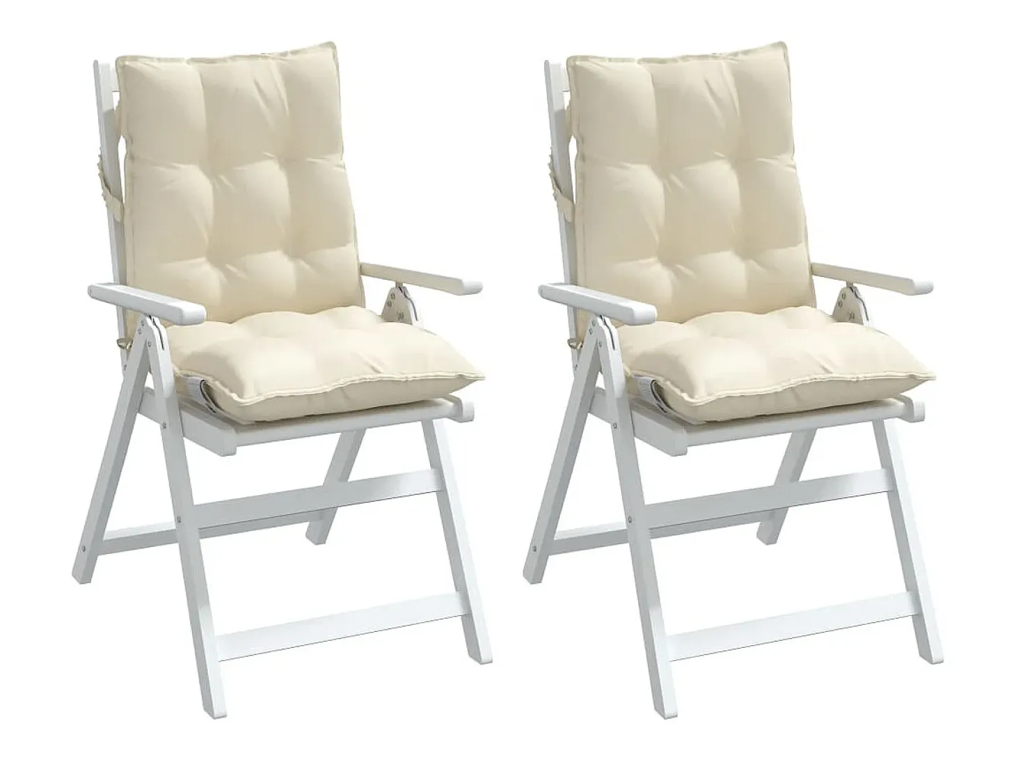 Cojines para silla con respaldo bajo 2 unidades tela Oxford crema