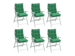 Cojines para silla con respaldo bajo 6 unidades tela Oxford verde