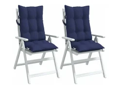 Cojines para silla respaldo alto 2 unidades tela Oxford azul marino