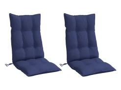 Cojines para silla respaldo alto 2 unidades tela Oxford azul marino