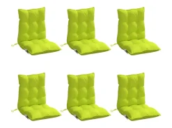 Cojines para silla respaldo bajo 6 unidades tela Oxford verde brillo