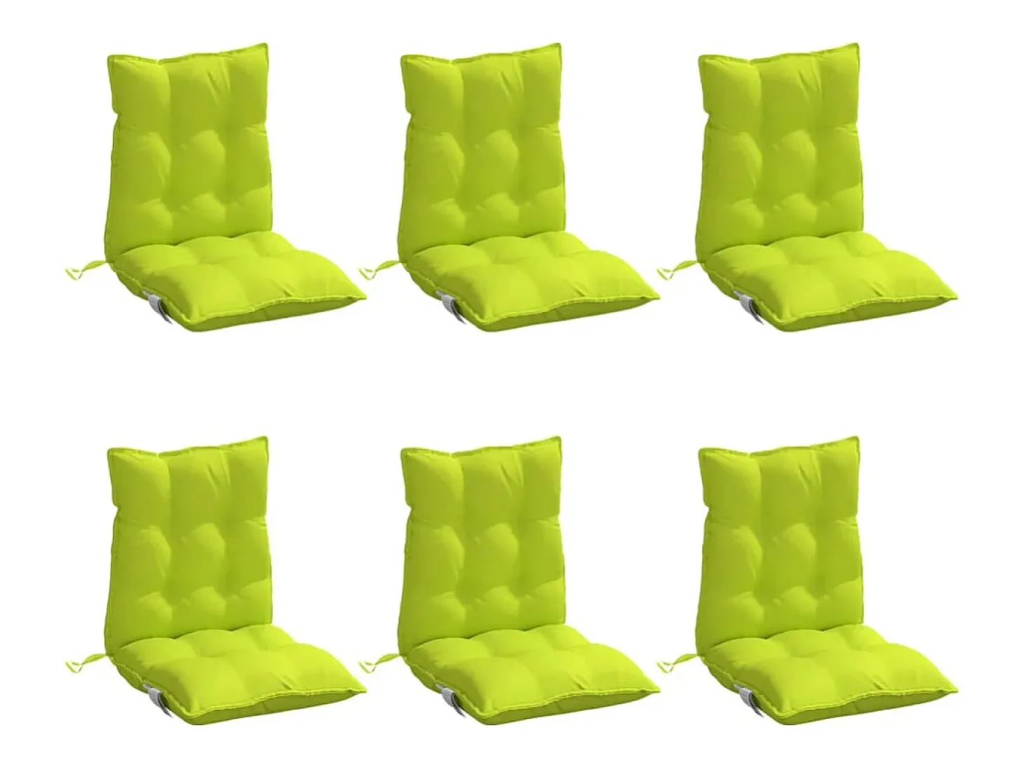 Cojines para silla respaldo bajo 6 unidades tela Oxford verde brillo
