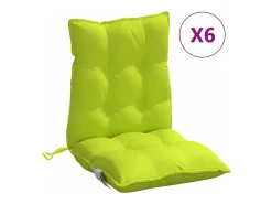 Cojines para silla respaldo bajo 6 unidades tela Oxford verde brillo