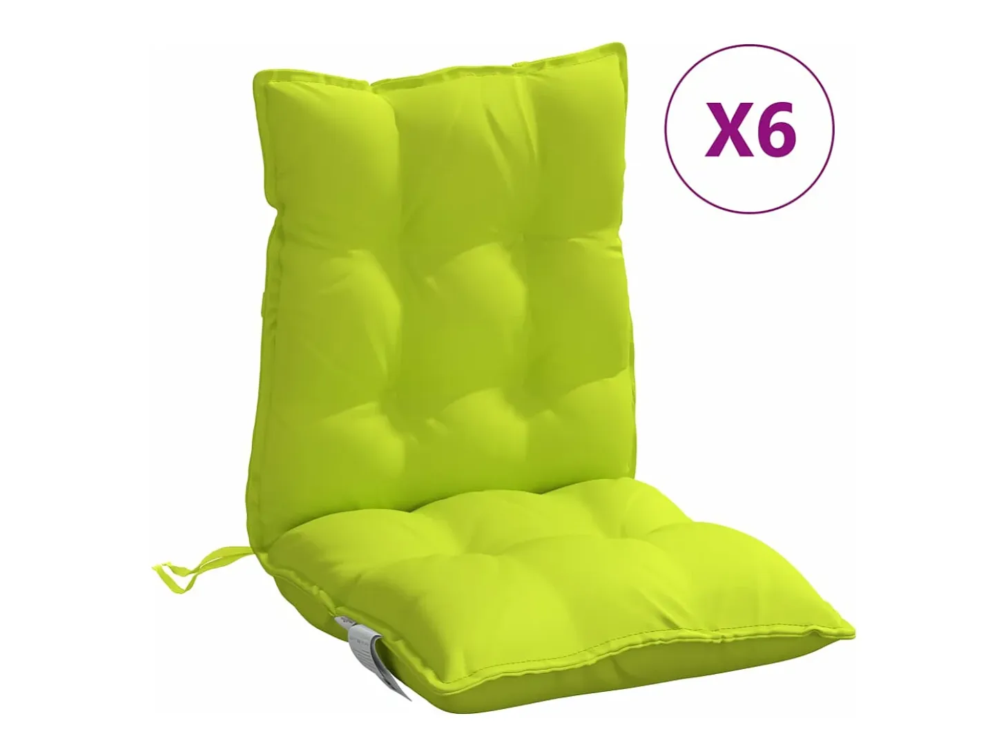 Cojines para silla respaldo bajo 6 unidades tela Oxford verde brillo