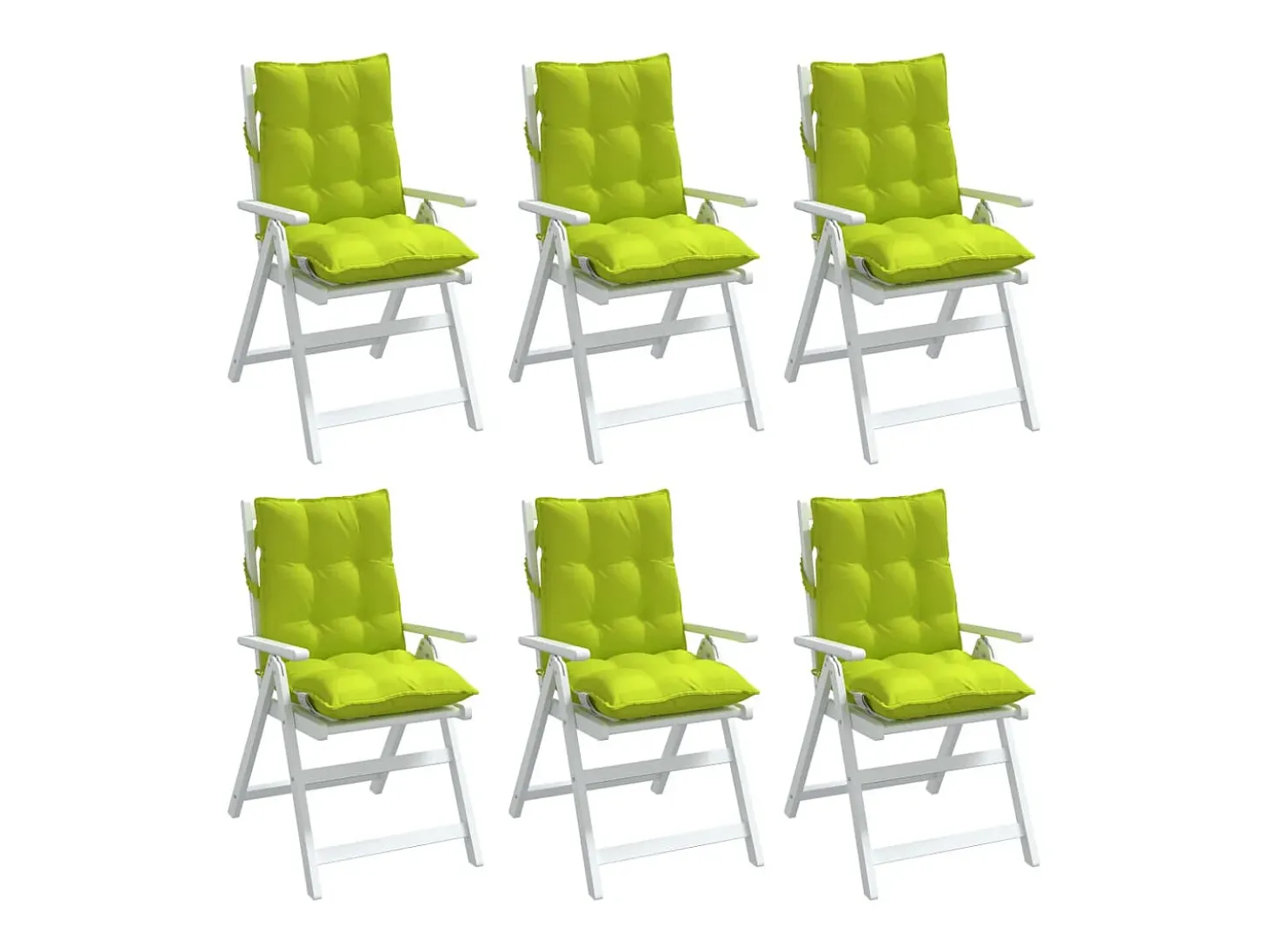 Cojines para silla respaldo bajo 6 unidades tela Oxford verde brillo