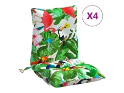 Cojines para silla respaldo bajo 4 unidades tela Oxford multicolor