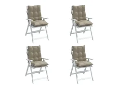 Cojines para silla respaldo bajo 4 unidades tela Oxford gris taupe