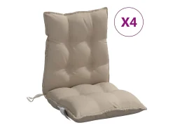 Cojines para silla respaldo bajo 4 unidades tela Oxford gris taupe