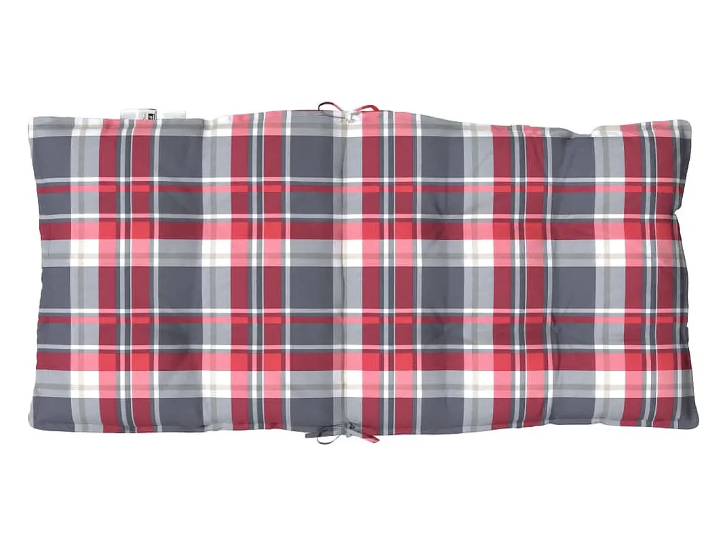Cojines para silla respaldo bajo 6 unidades tela Oxford cuadros rojo