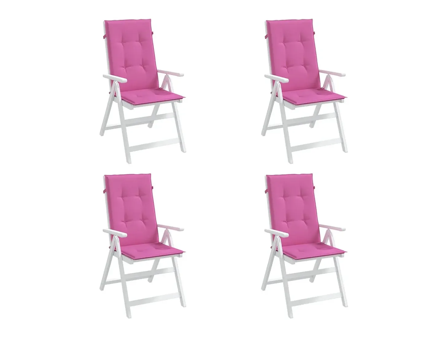 Cojines para sillas con respaldo alto 4 unidades tela rosa