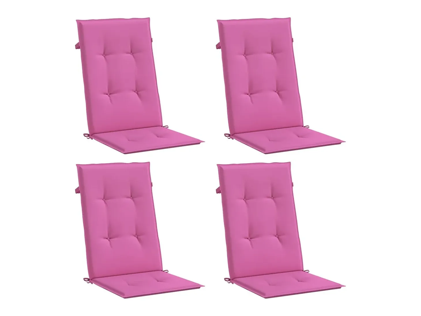 Cojines para sillas con respaldo alto 4 unidades tela rosa