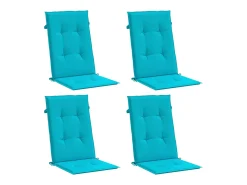 Cojines para sillas con respaldo alto 4 unidades tela turquesa