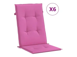 Cojines para sillas con respaldo alto 6 unidades tela rosa