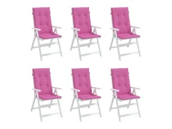 Cojines para sillas con respaldo alto 6 unidades tela rosa