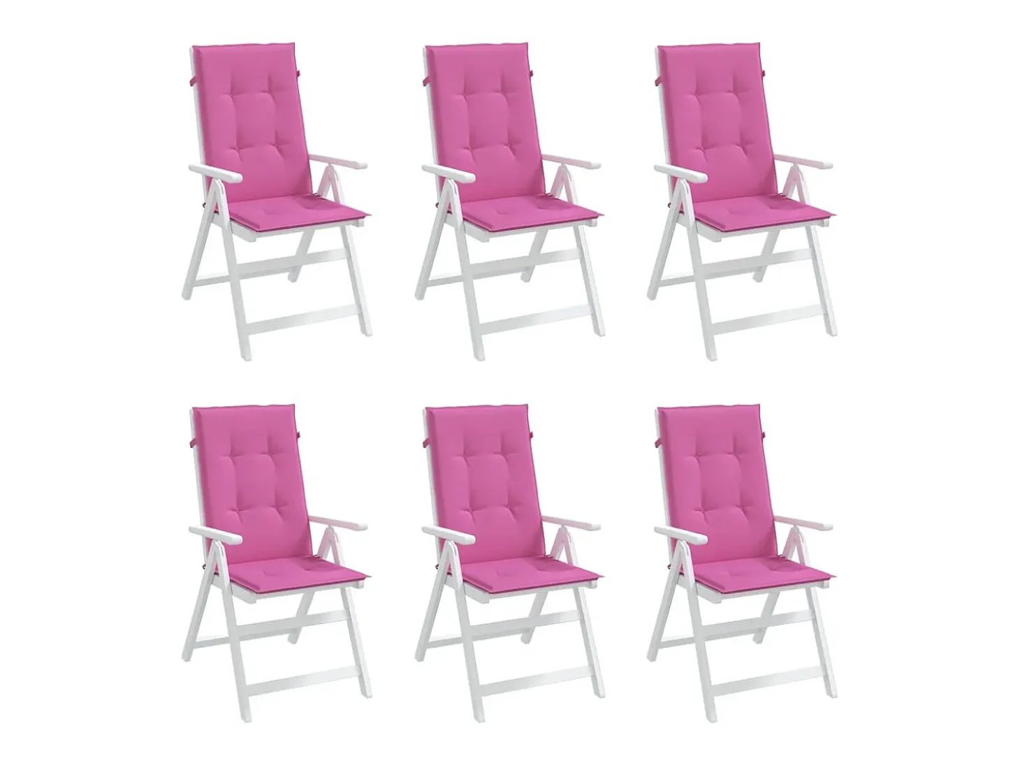 Cojines para sillas con respaldo alto 6 unidades tela rosa
