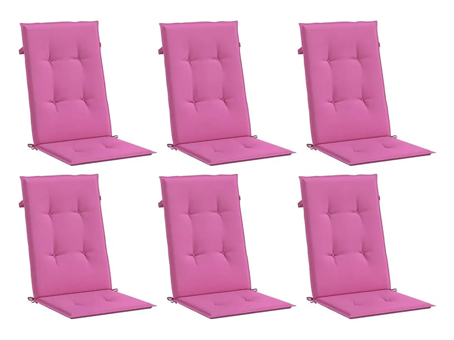 Cojines para sillas con respaldo alto 6 unidades tela rosa