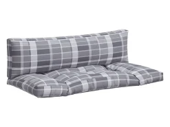 Cojines para sofá de palets 2 unidades tela cuadros gris