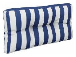 Cojines para sofá de palets 2 piezas tela a rayas azul y blanco
