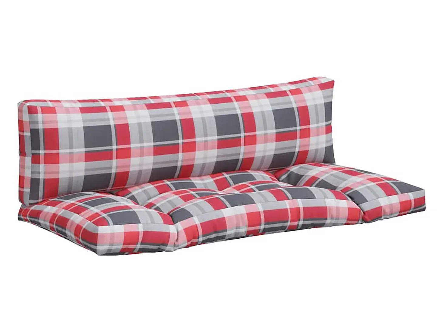 Cojines para sofá de palets 2 unidades tela cuadros rojo