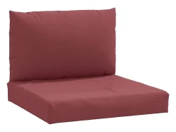 Cojines para sofá de palets 2 unidades tela rojo tinto melange