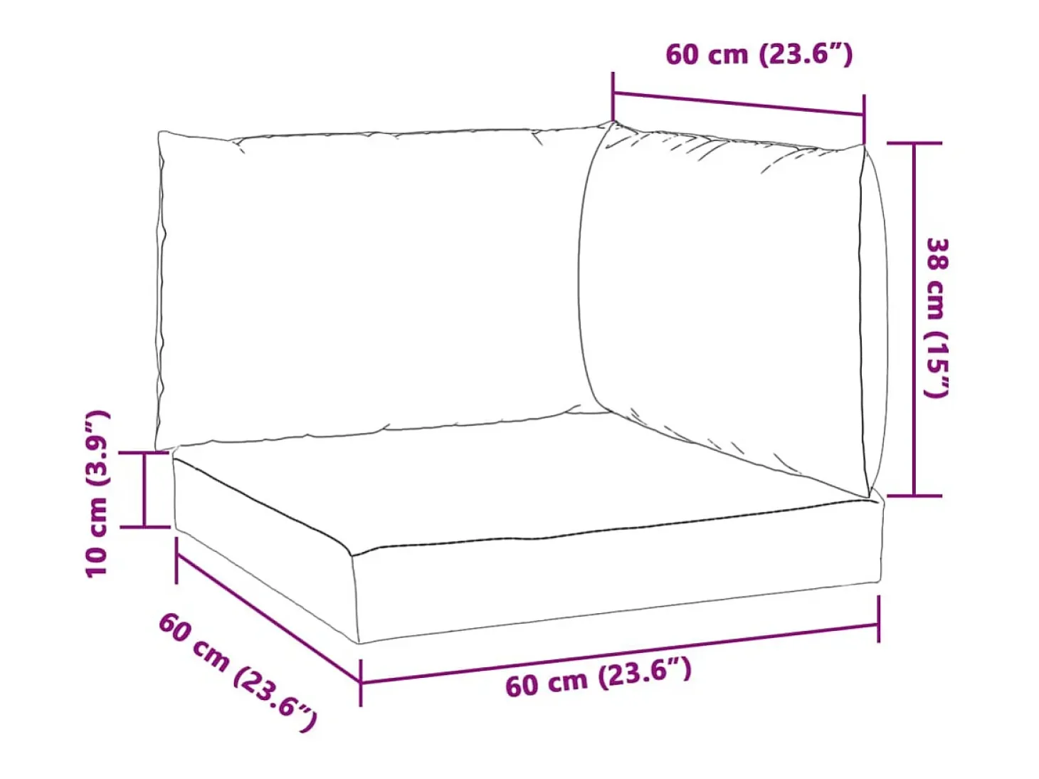 Cojines para sofá de palets 3 unidades tela beige melange