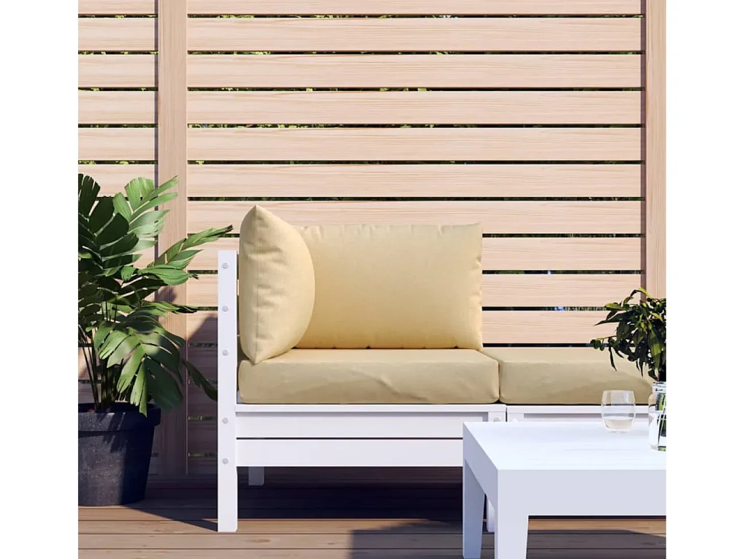Cojines para sofá de palets 3 unidades tela beige melange