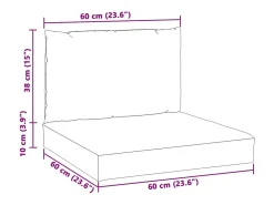 Cojines para sofá de palets 2 unidades tela beige melange