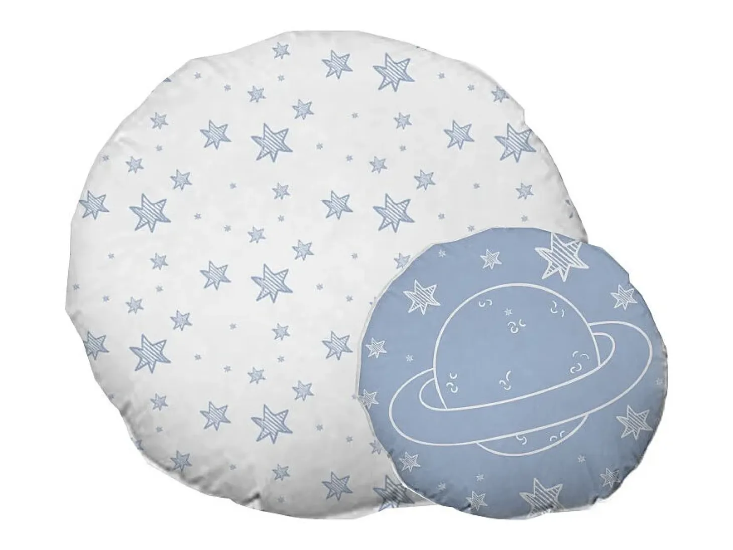 Cojines set de 2 algodón azul 30x30/50x50cm