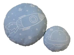Cojines set de 2 algodón azul 30x30/50x50cm