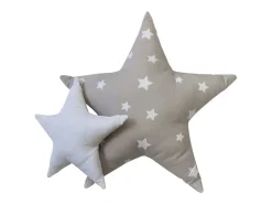 Cojines set de 2 algodón gris 30x30/50x50cm