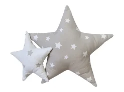 Cojines set de 2 algodón gris 30x30/50x50cm