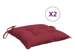 Cojines silla de jardín 2 unidades tela Oxford rojo tinto 40x40x7 cm