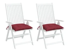 Cojines silla de jardín 2 unidades tela Oxford rojo tinto 40x40x7 cm